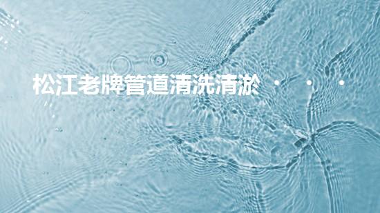 松江老牌管道清洗清淤，為何報(bào)價(jià)不一？
